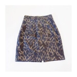 Tahari Printed Patterned Pencil Skirt Black/Brn SZ4